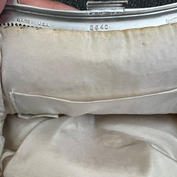 Whiting and Davis Silver Mesh Evening Bag with Rhinestone Clasp - Picture 11 of 12